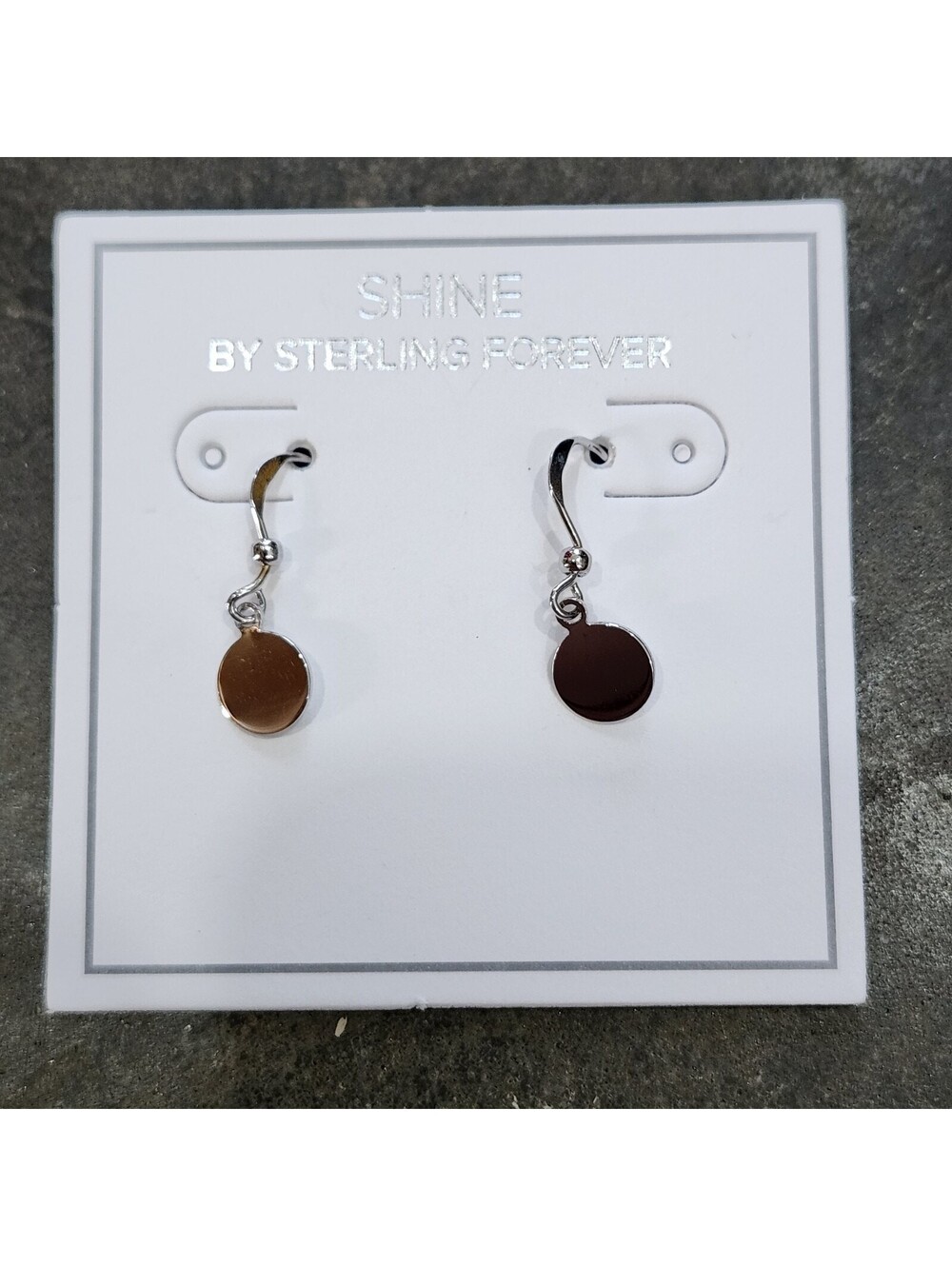 Shine By Sterling Forever Silver Earrings Dangle Drop Round Disc